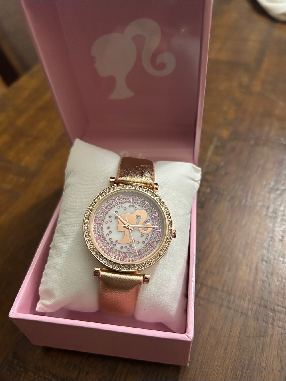 Mattel Rose Gold Barbie Silhouette Crystal Accent Watch